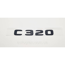Емблема напис багажника Mercedes C320 чорна