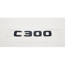 Емблема напис багажника Mercedes C300 чорна тип2