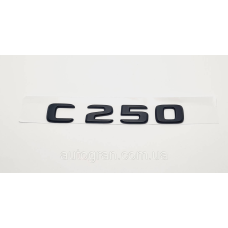Емблема напис багажника Mercedes C250 чорна