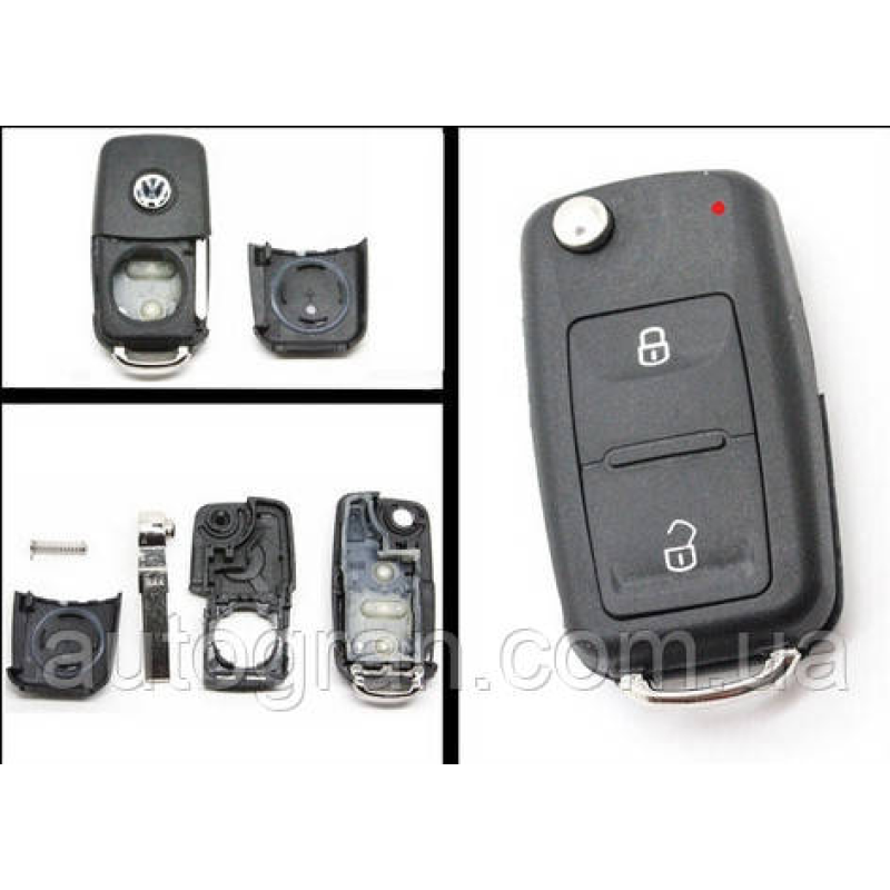 Корпус викидного ключа Volkswagen Skoda 2 кнопки після 2009г