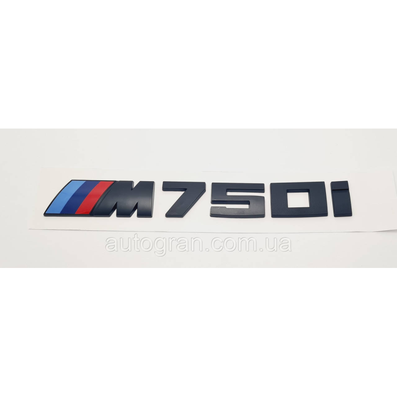 Емблема напис багажника BMW M750i чорна