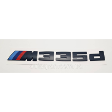 Емблема напис багажника BMW M335d чорна