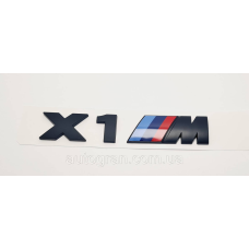 Емблема напис багажника BMW X1M чорна