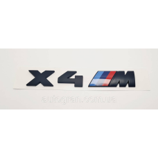 Емблема напис багажника BMW X4M  чорна