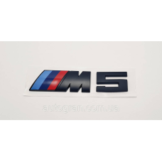 Емблема напис багажника BMW M5 чорна