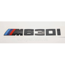 Емблема напис багажника BMW M630i чорна