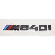 Емблема напис багажника BMW M640i чорна