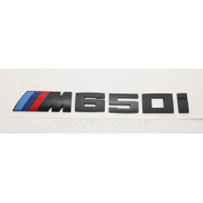 Емблема напис багажника BMW M650i чорна