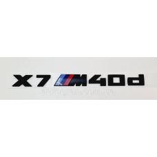 Емблема напис багажника BMW X7M40d чорна