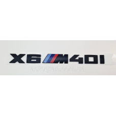 Емблема напис багажника BMW X6M40i чорна