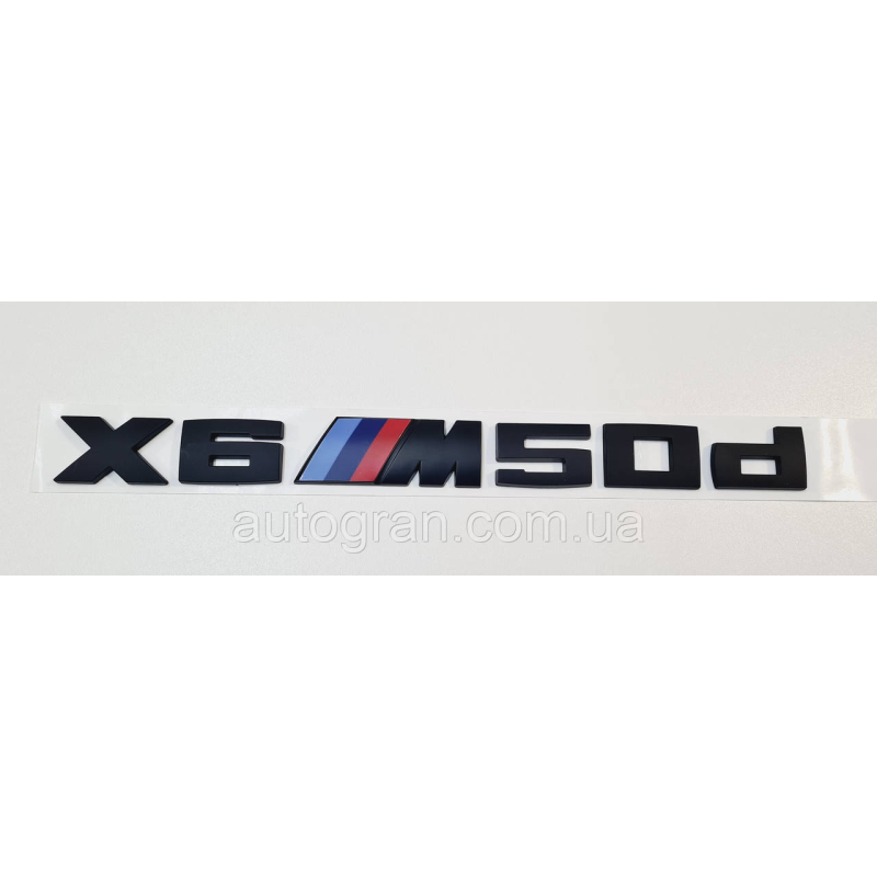 Емблема напис багажника BMW X6M50d чорна