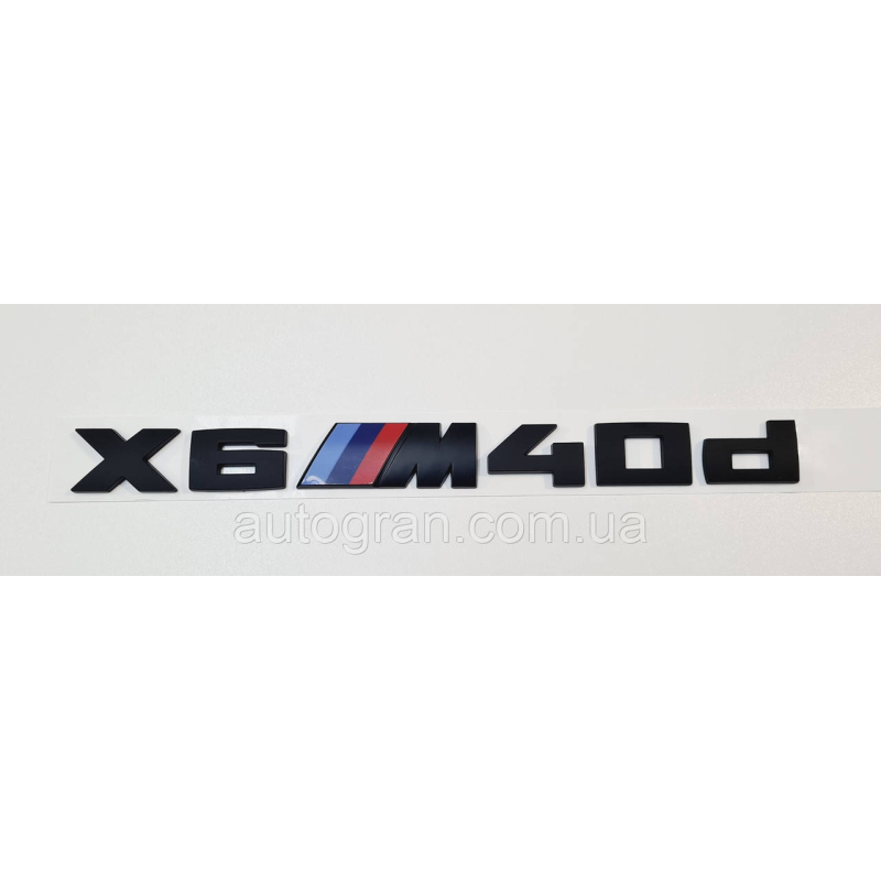 Емблема напис багажника BMW X6M40d чорна