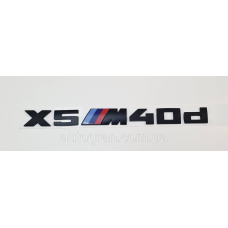 Емблема напис багажника BMW X5M40d чорна