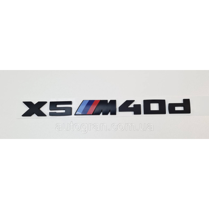 Емблема напис багажника BMW X5M40d чорна