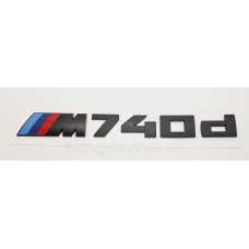 Емблема напис багажника BMW M740d чорна