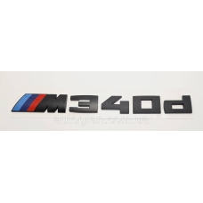 Емблема напис багажника BMW M340d чорна