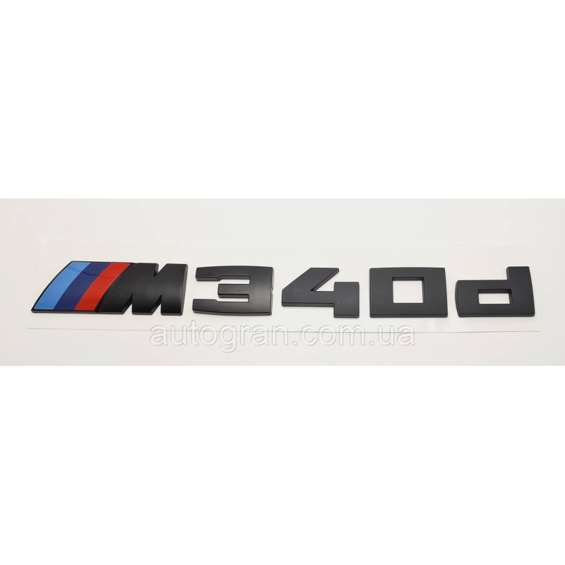 Емблема напис багажника BMW M340d чорна