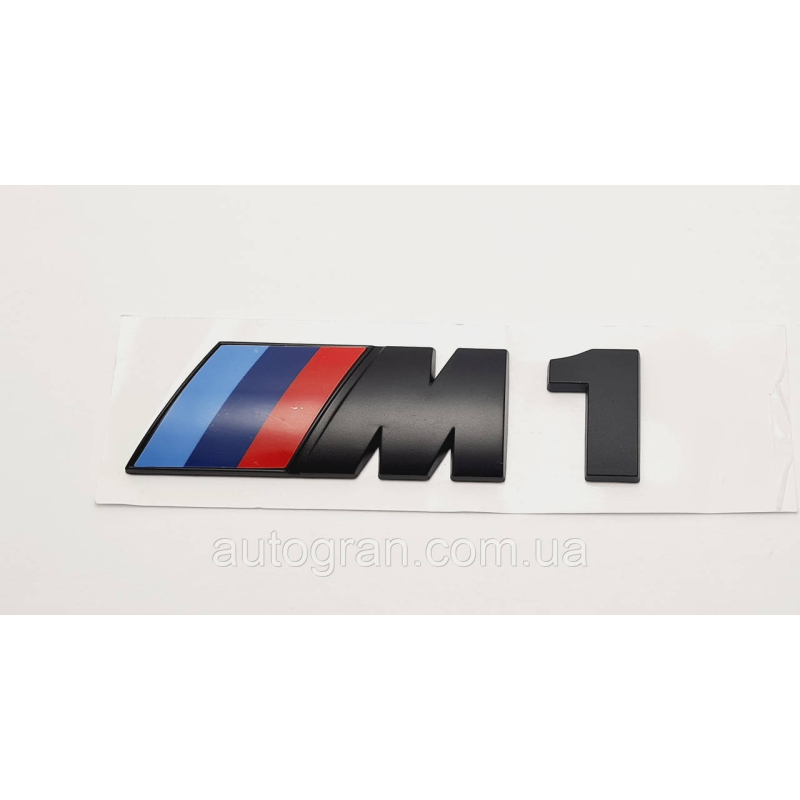 Емблема напис багажника BMW M1 чорна