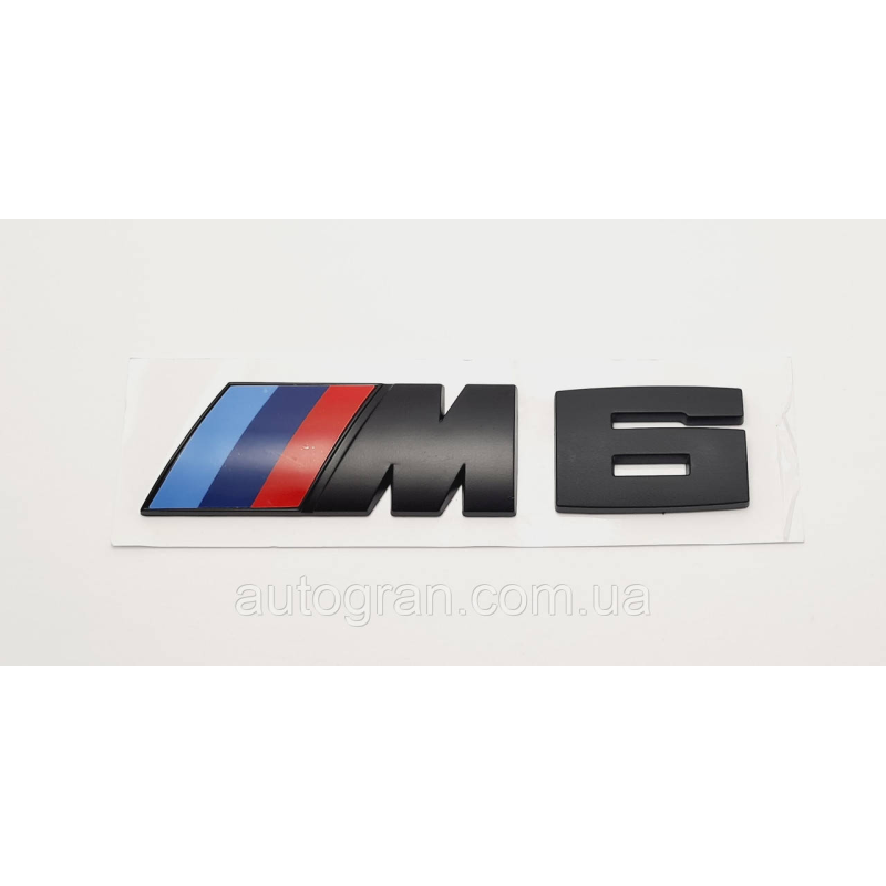 Емблема напис багажника BMW M6 чорна