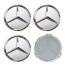 Заглушки ковпачки литих дисків Mercedes срібні