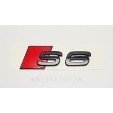 Емблема на кузов Audi S6 чорна