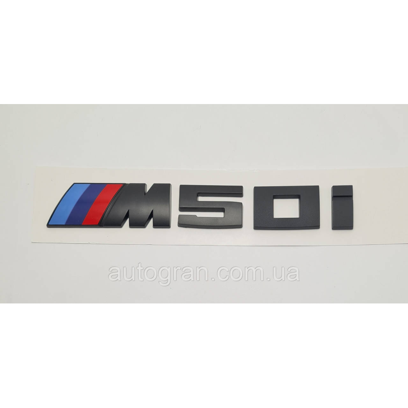 Емблема напис багажника BMW M50i чорна