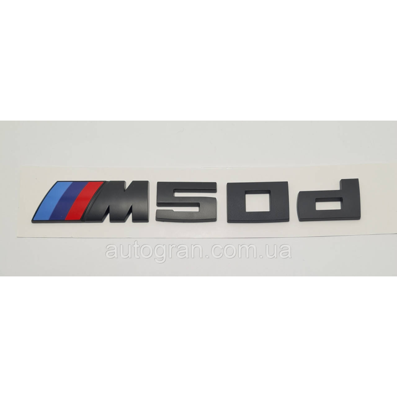 Емблема напис багажника BMW M50d чорна