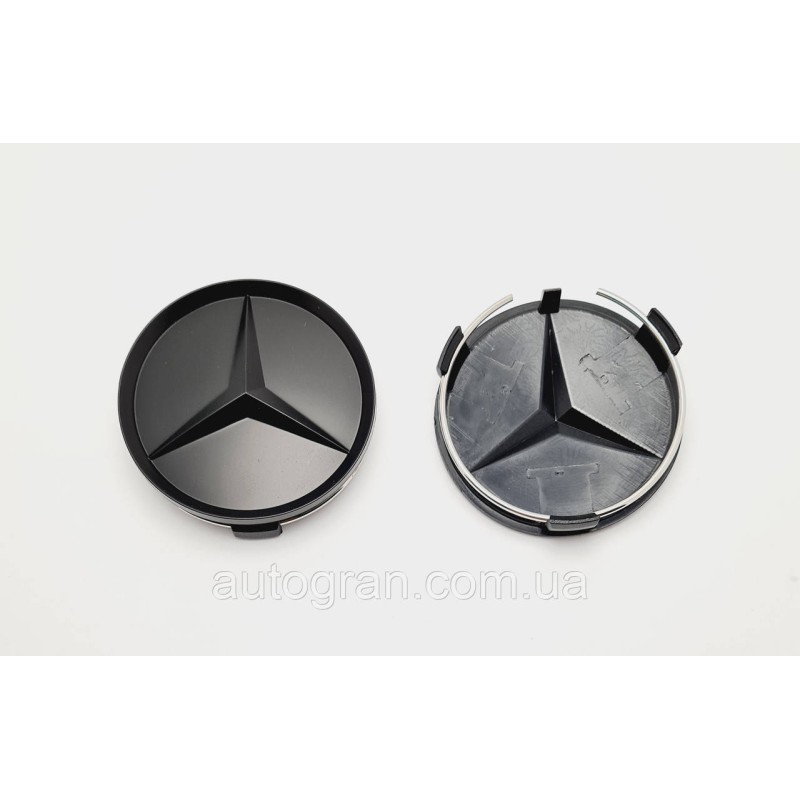 Заглушки ковпачки литих дисків Mercedes 75 мм чорний мат