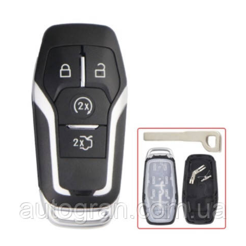 Корпус смарт ключа Ford Edge Explorer Fusion Mondeo Kuga 4 кнопки
