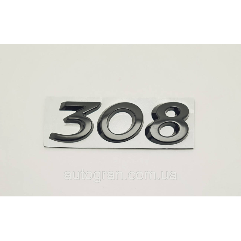 Емблема напис багажника Peugeot 308 чорний