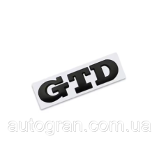 Емблема кузова GTD для VW Volkswagen Golf чорна