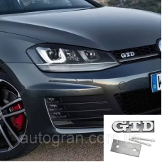 Емблема решітки радіатора GTD для VW Volkswagen Golf хром