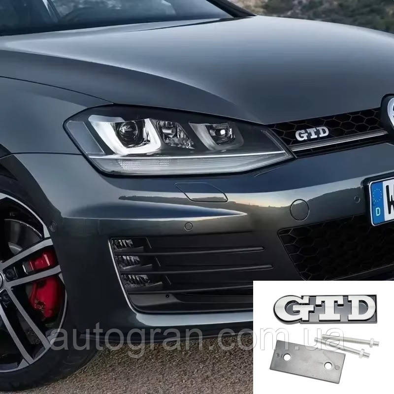 Емблема решітки радіатора GTD для VW Volkswagen Golf хром Емблема решітки радіатора GTD для VW Volkswagen Golf хром