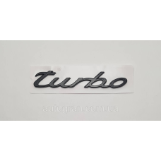 Емблема напис turbo для Porsche Cayenne Panamera Macan чорна
