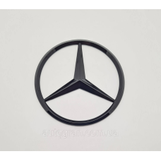 Емблема багажника Mercedes 9 см чорна глянець