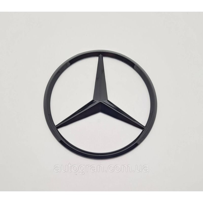 Емблема багажника Mercedes 9 см чорна глянець