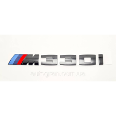Емблема напис багажника BMW M330i чорний глянець