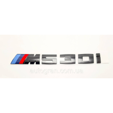 Емблема напис багажника BMW M530i чорний глянець