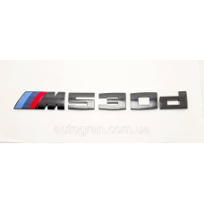 Емблема напис багажника BMW M530d чорний глянець