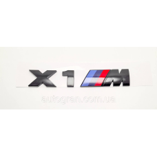 Емблема напис багажника BMW X1M чорний глянець