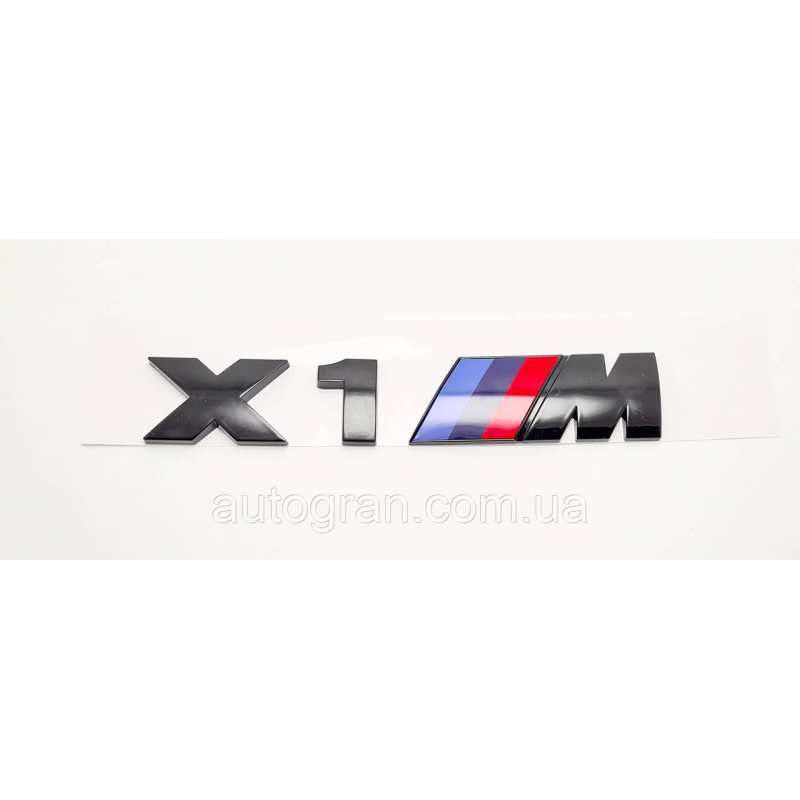 Емблема напис багажника BMW X1M чорний глянець