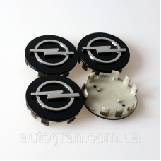 Заглушки ковпачки литих дисків Opel чорні 59mm