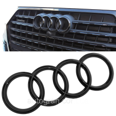 Емблема решітки радіатора кільця Audi Q7 2016-2020 чорна глянець
