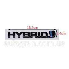 Емблема кузова Toyota Hybrid 15смх2.4см чорна