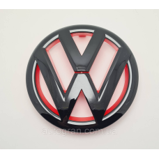 Емблема решітки радіатора Volkswagen Golf 6 5K0853601FULM 5k0853601c чорно-червона