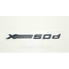 Емблема напис BMW Xdrive 5.0d чорний
