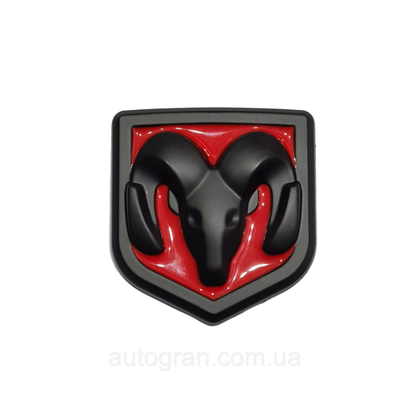 Емблема кузова Dodge 66х62мм червона Емблема кузова Dodge 66х62мм червона