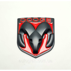 Емблема кузова Dodge 90x80м чорно-червона