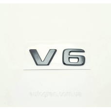 Емблема напис багажника Mercedes v6 чорна