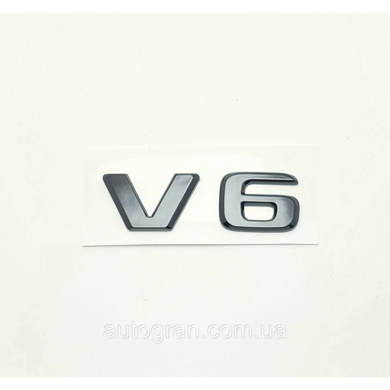 Емблема напис багажника Mercedes v6 чорна Емблема напис багажника Mercedes v6 чорна